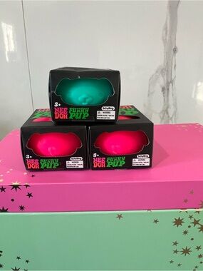Needoh Sealed Package - All 3 Funky Pup Pink & Teal (All 3)